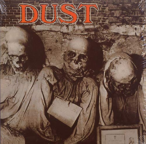 CD cover with the word "DUST" and three decaying skull images.