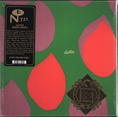 Green album cover with pink and red petal shapes, text, and a decorative sticker.