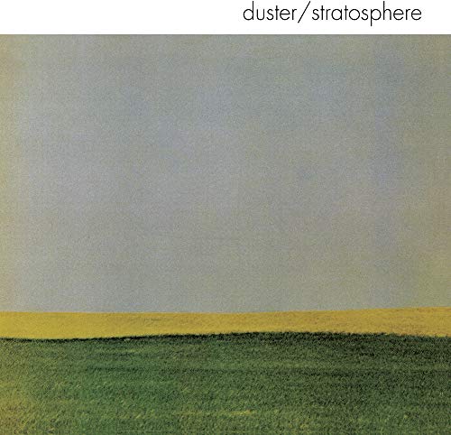 Album cover for Duster’s Stratosphere: a muted landscape with yellow and green.