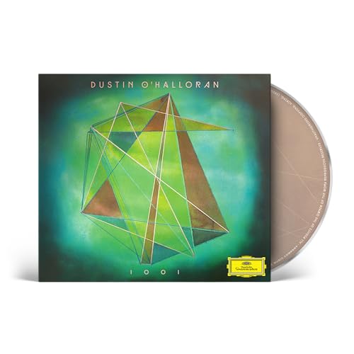 Dustin O'Halloran's "1001" CD cover with geometric green and gold design.