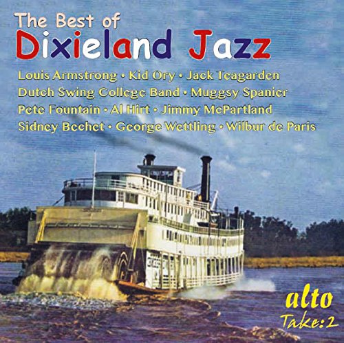 CD cover featuring a vintage steamboat and Dixieland Jazz artist names.