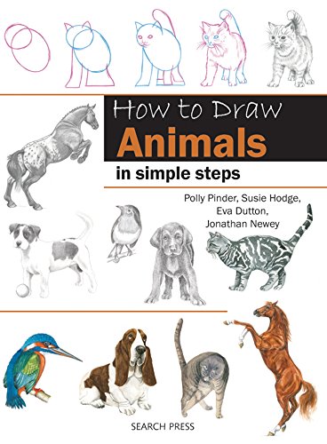 Book cover: “How to Draw Animals” with sketches and illustrations.