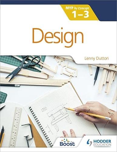 Textbook cover with design tools, a sketch, and the title "Design.