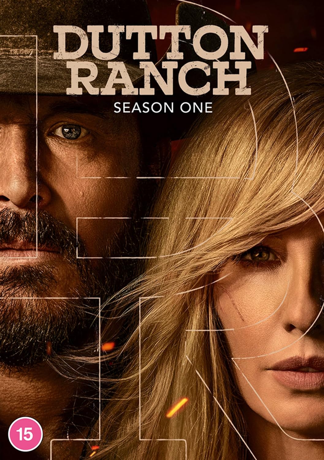 Dutton Ranch: Season One" DVD cover featuring close-ups of two faces.