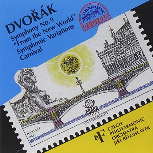 CD cover for Dvořák's Symphony No. 9, featuring a bridge and statue.