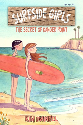 Book cover: two girls with surfboards on a beach.
