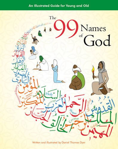 Book cover featuring colorful Arabic calligraphy and illustrations of people.