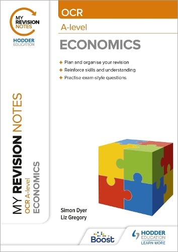 Front cover of My Revision Notes OCR A-level Economics textbook featuring a puzzle cube.