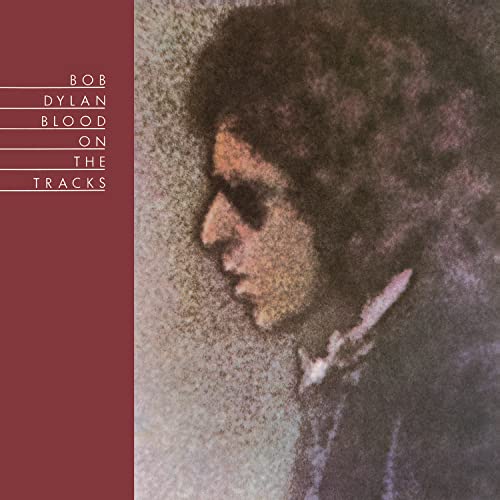 Bob Dylan’s “Blood on the Tracks” vinyl album cover, portrait view.