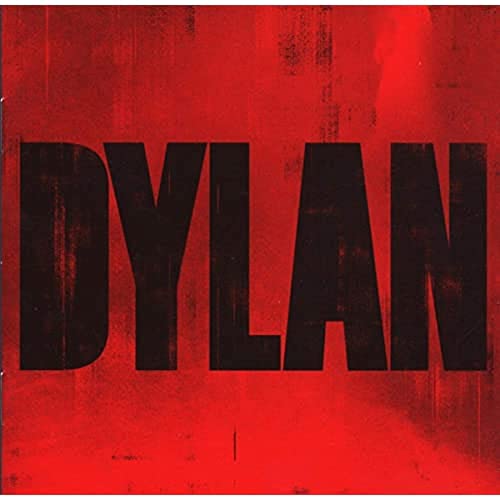 Red album cover with the name "DYLAN" in large, black capital letters.