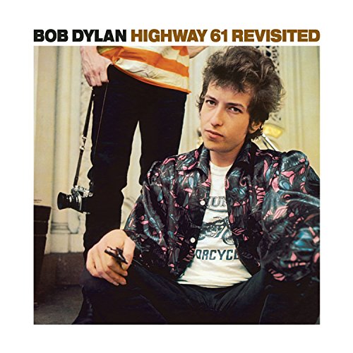 Album cover of Bob Dylan's Highway 61 Revisited featuring a portrait of Dylan.