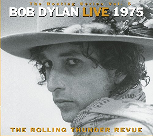 Bob Dylan album cover, "Live 1975: The Rolling Thunder Revue," close-up portrait.