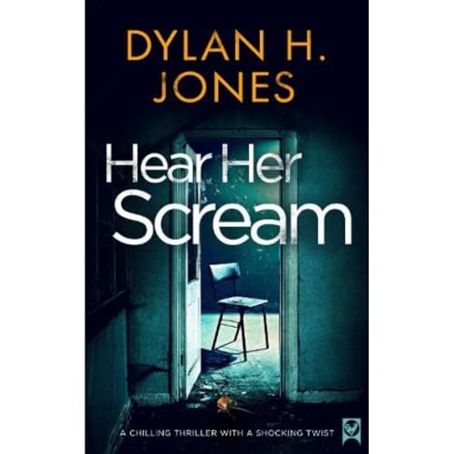 Book cover: “Hear Her Scream” with a dark doorway and chair.