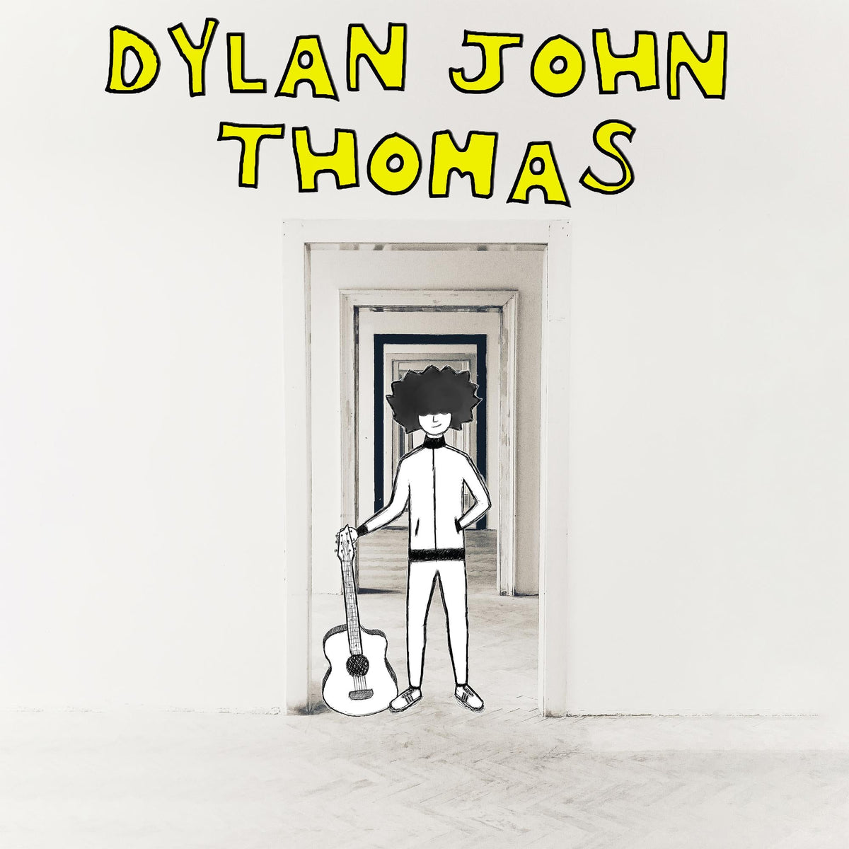 CD cover: black and white illustration of a man with a guitar.