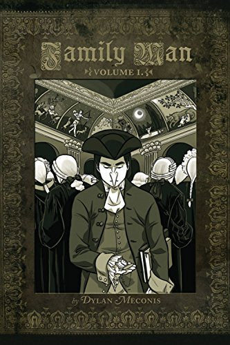 Comic book cover featuring a man in 18th-century attire surrounded by figures.
