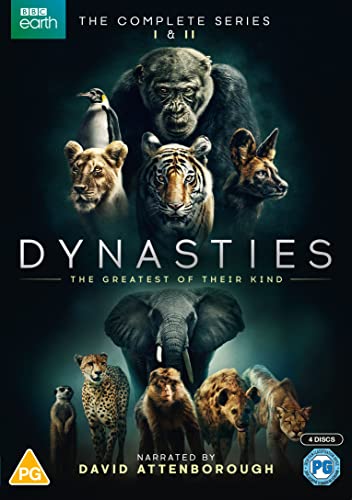 DVD cover featuring diverse animal portraits from the “Dynasties” series.
