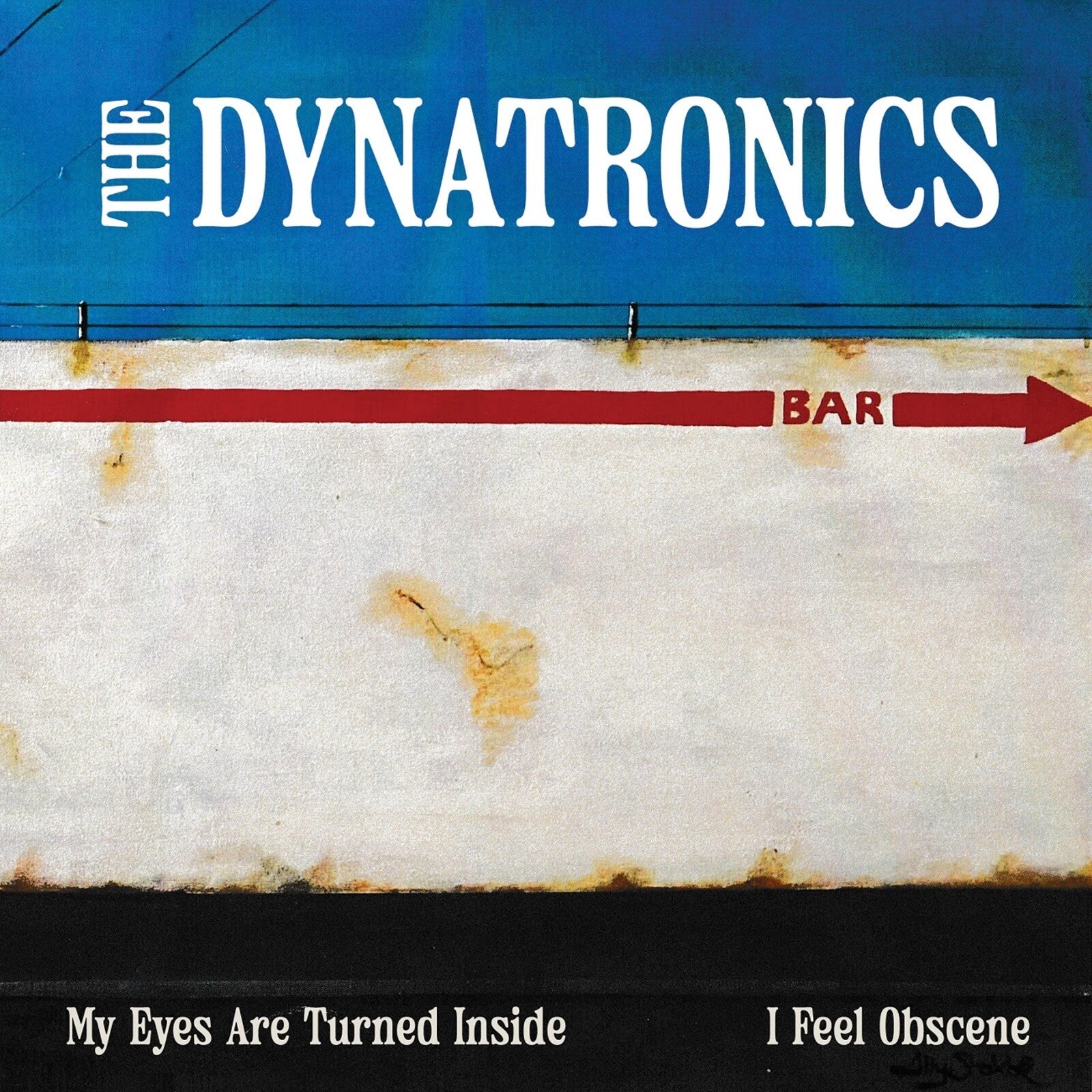 Vinyl record cover for The Dynatronics, featuring red arrow and text.