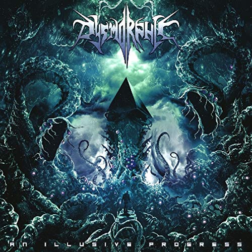 Album cover art featuring a pyramid surrounded by dark, twisted, and eerie landscape.