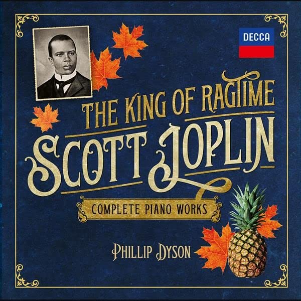 CD cover for Scott Joplin’s complete piano works, featuring a portrait.