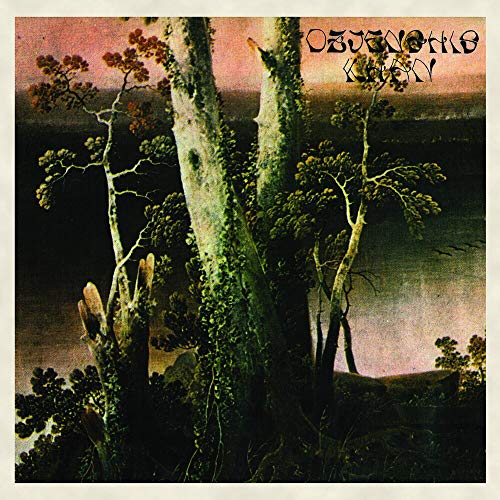 CD cover with a painting of trees against a pink and orange sky.