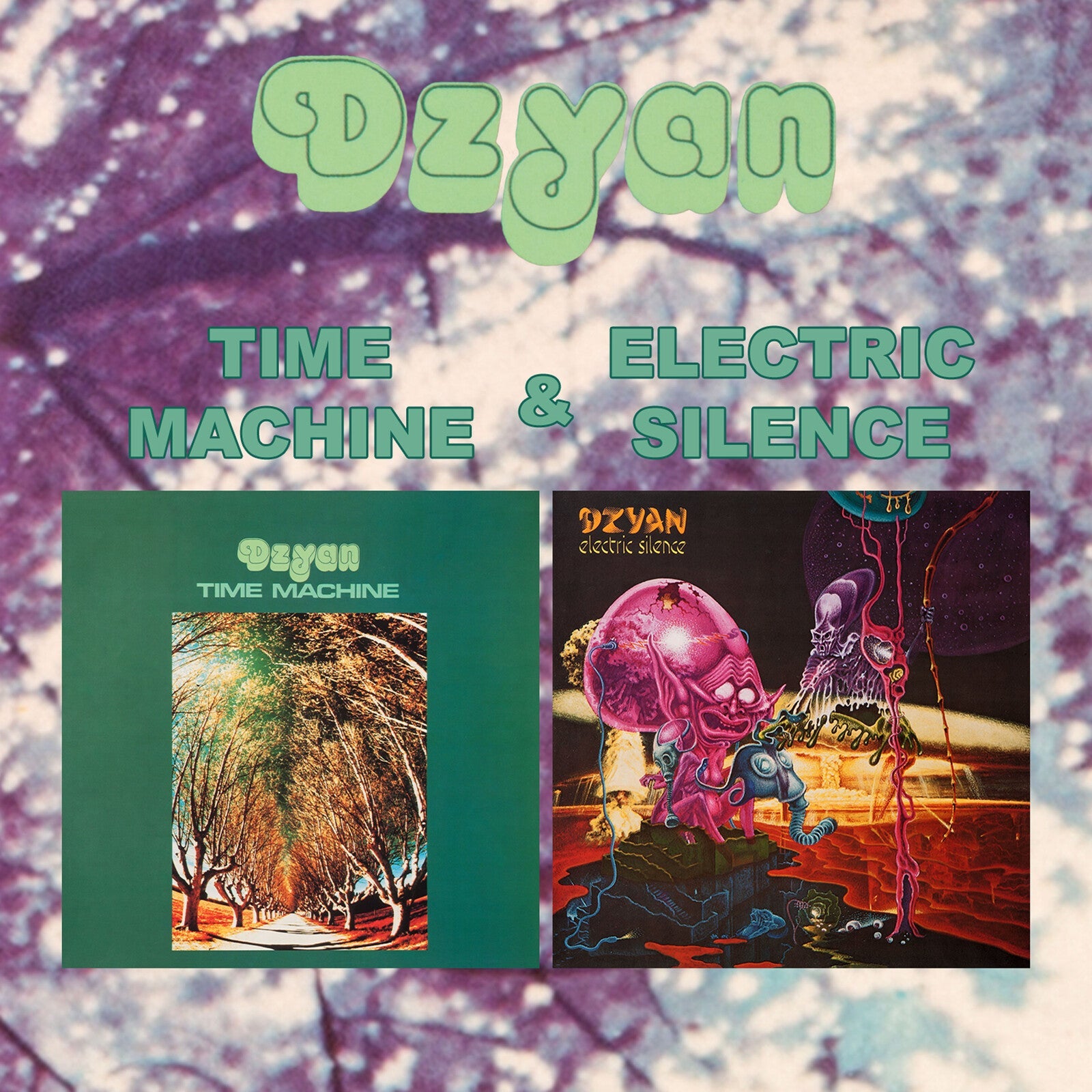 CD cover for Dzyan’s “Time Machine & Electric Silence” with surreal art.