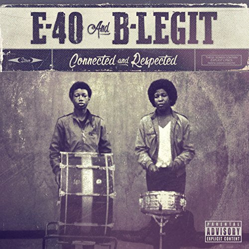 Album cover featuring E-40 and B-Legit as young boys playing drums against textured background.
