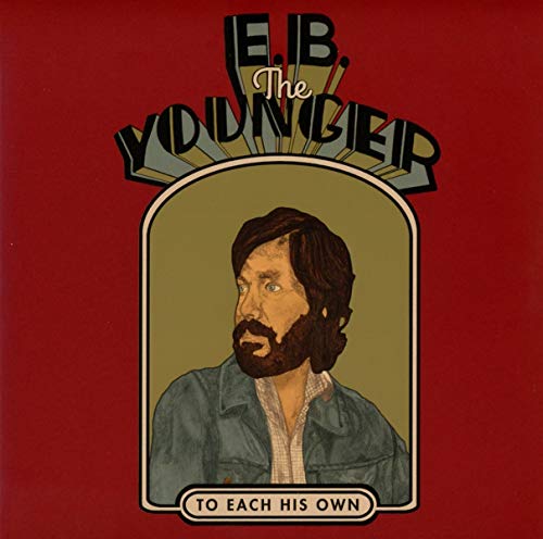 "Album cover with a bearded man on a red background, titled E.B. The Younger."