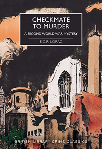 Book cover: “Checkmate to Murder” with bombed building illustration.