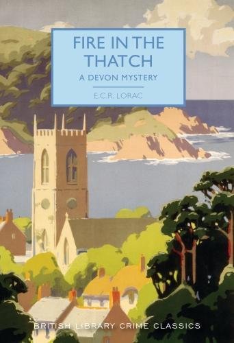 Book cover: church tower and coastal landscape in a retro style.