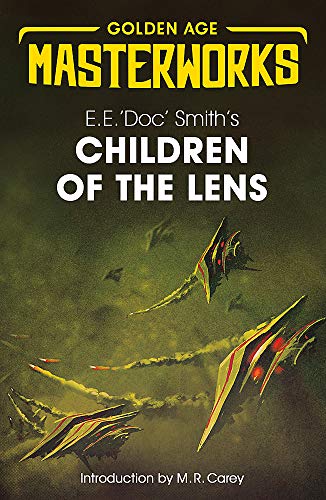Book cover for Children of the Lens showing stylized spaceships in a dark nebula.
