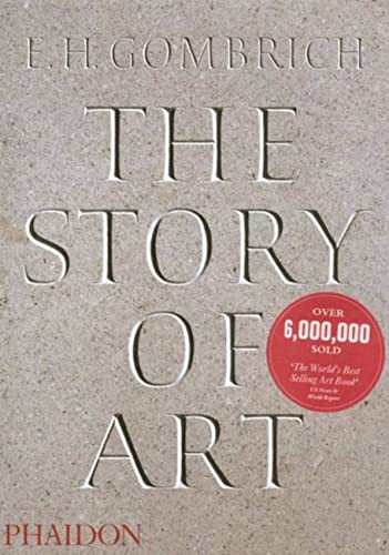 Book cover of The Story of Art by E.H. Gombrich on a stone-textured background.