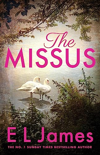 Book cover with pink title, swans on water, and foliage background.