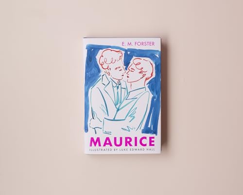 Book cover featuring a line-art illustration of two men embracing against a blue background.