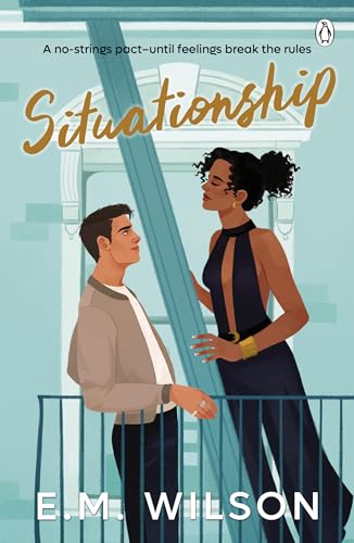 Book cover featuring a man and woman standing on a balcony facing each other.