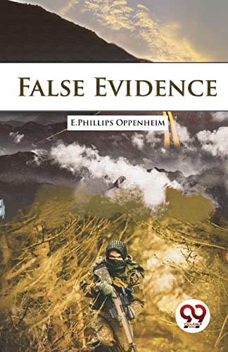 Book cover: "False Evidence" with a soldier in camouflage and misty mountains.