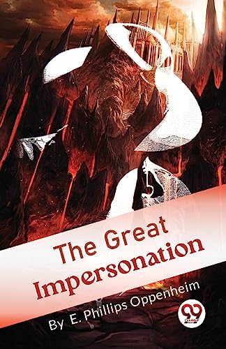 Book cover: dark fantasy landscape with figures and title "The Great Impersonation".