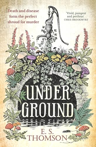 Book cover featuring a stone archway, water pump, mushrooms, and foliage with title text.