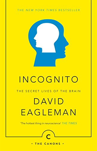 Book cover with a yellow background, blue head silhouette, and white text.