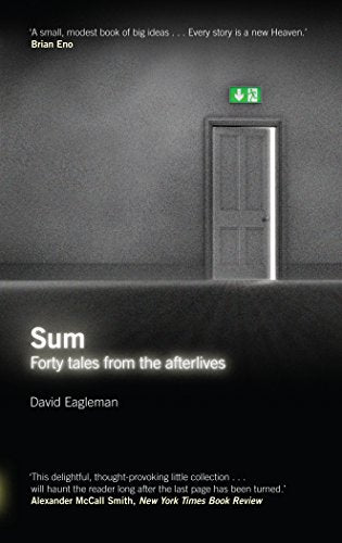 Book cover for Sum: Forty Tales from the Afterlives featuring an open door.