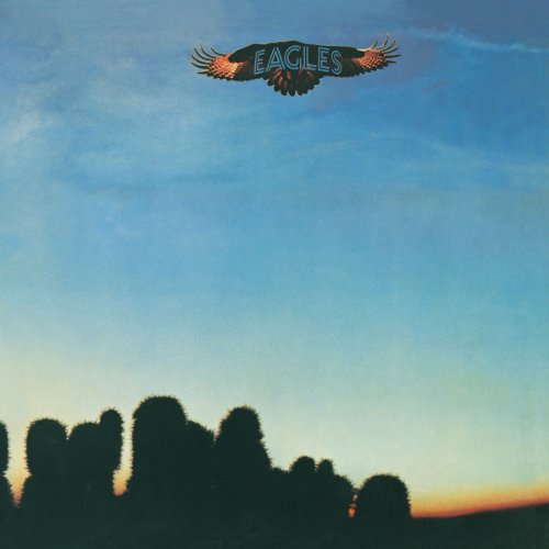 Eagles album cover: an eagle silhouette against a blue sky.