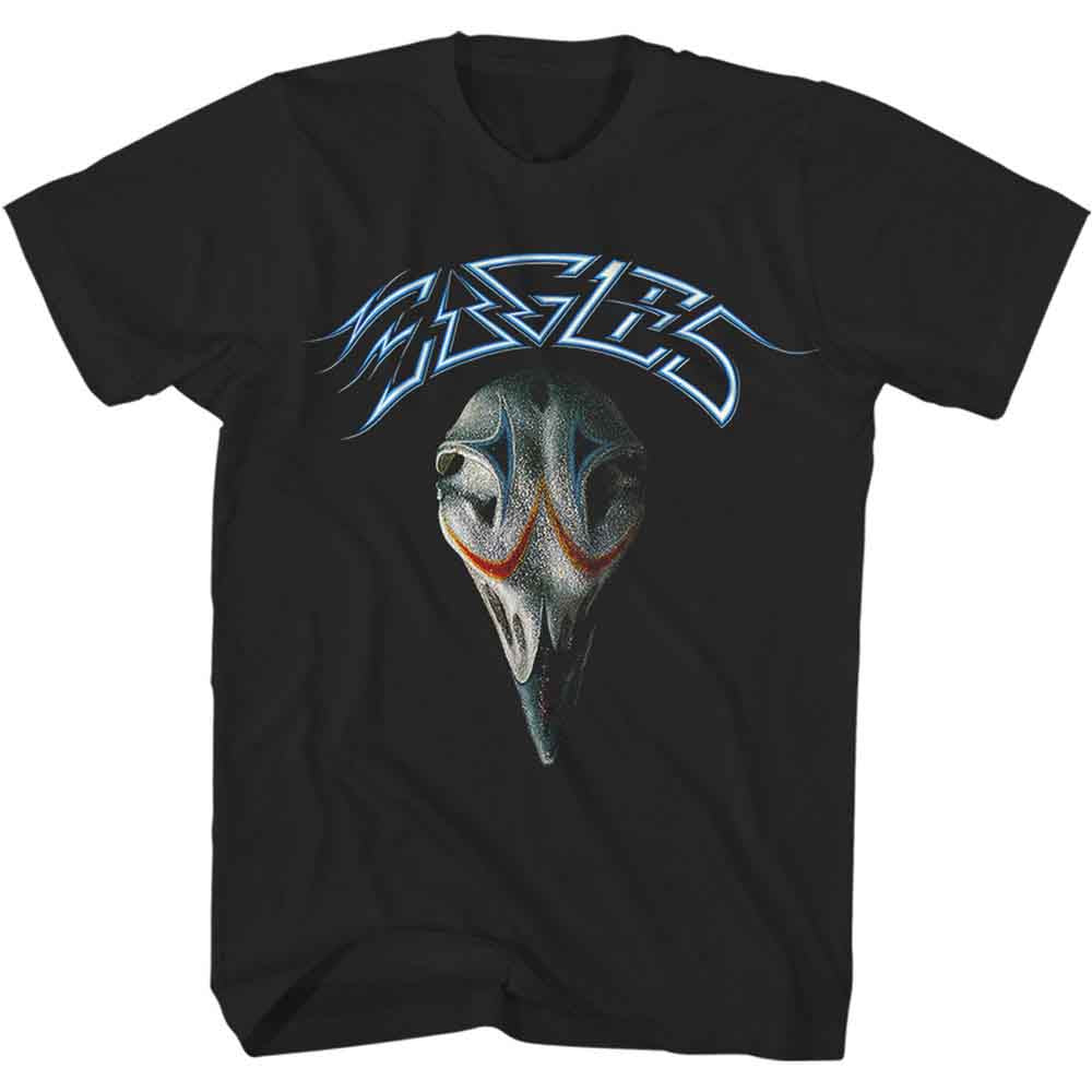 Black t-shirt with the Eagles band logo: an eagle head design.