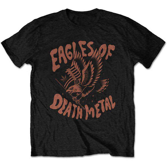 Black t-shirt with a graphic of an eagle, Eagles of Death Metal logo.