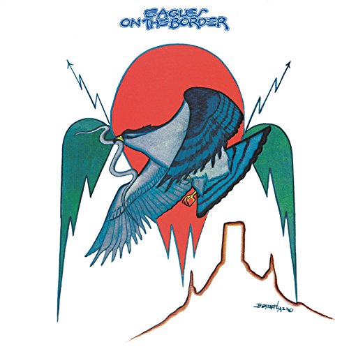 Eagles" album cover: a blue eagle with a red sun and desert landscape.