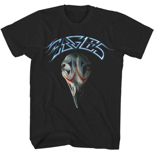Black t-shirt with the Eagles band logo: an eagle head design.