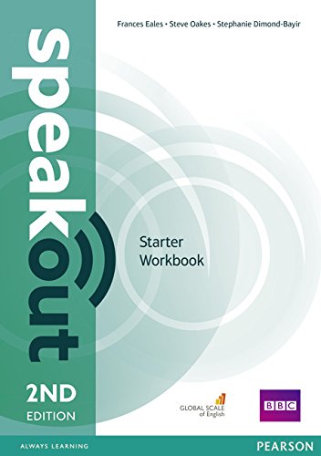 Speakout Starter 2nd Edition Workbook cover, teal and white design.