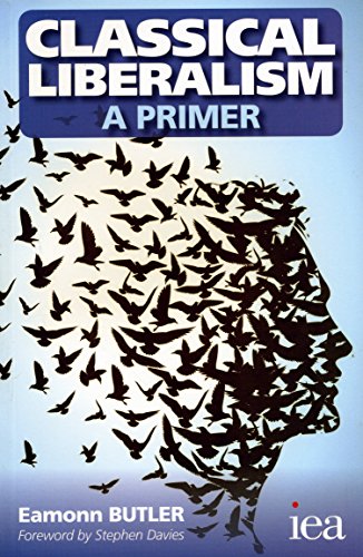 Book cover: "Classical Liberalism - A Primer" with a bird-shaped head silhouette.