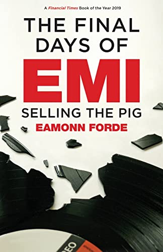 Book cover: "The Final Days of EMI" with broken vinyl records.