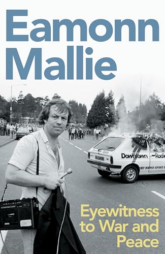 Book cover featuring a photojournalist with camera and burning vehicle.