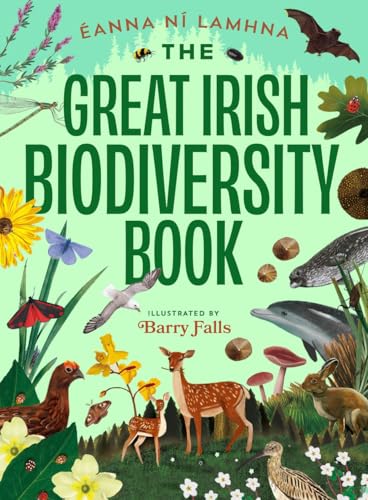 Book cover depicting diverse Irish wildlife: deer, birds, insects, and marine life.
