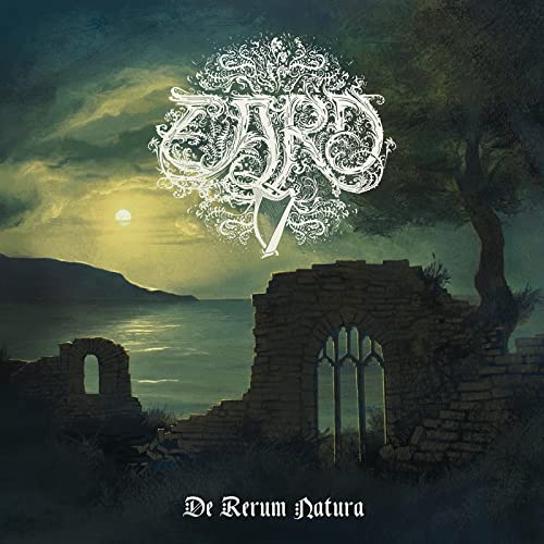 CD cover: ornate script over ruins, water, and a hazy moonlit landscape.